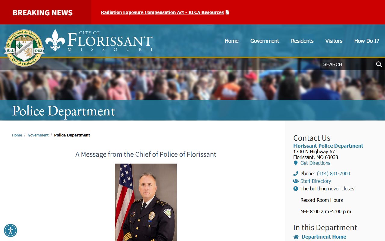 Florissant Police Department sex offender registry resources