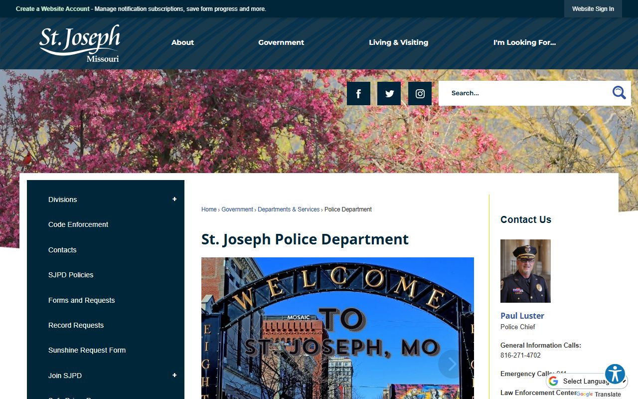 St. Joseph Police Department sex offender registry resources