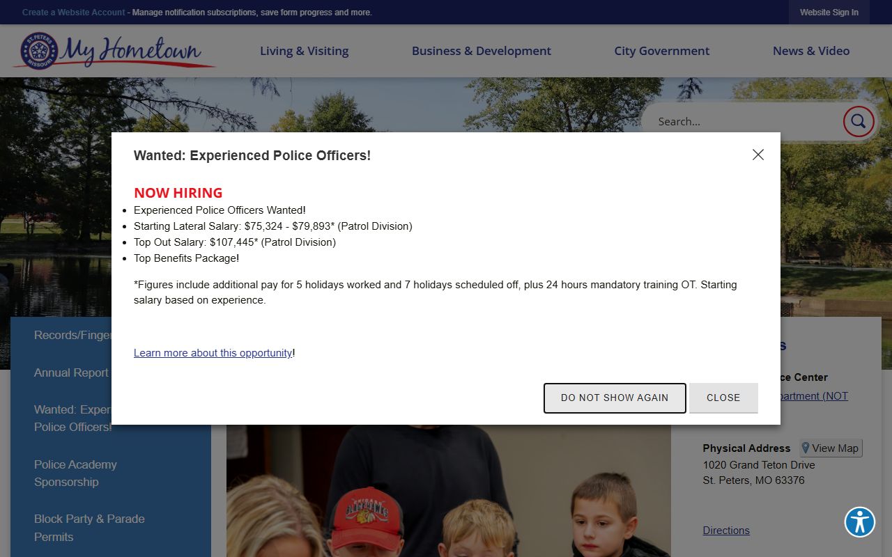 St. Peters Police Department sex offender registry resources