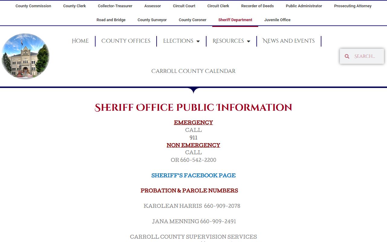Carroll County Missouri sheriff sex offender registry information