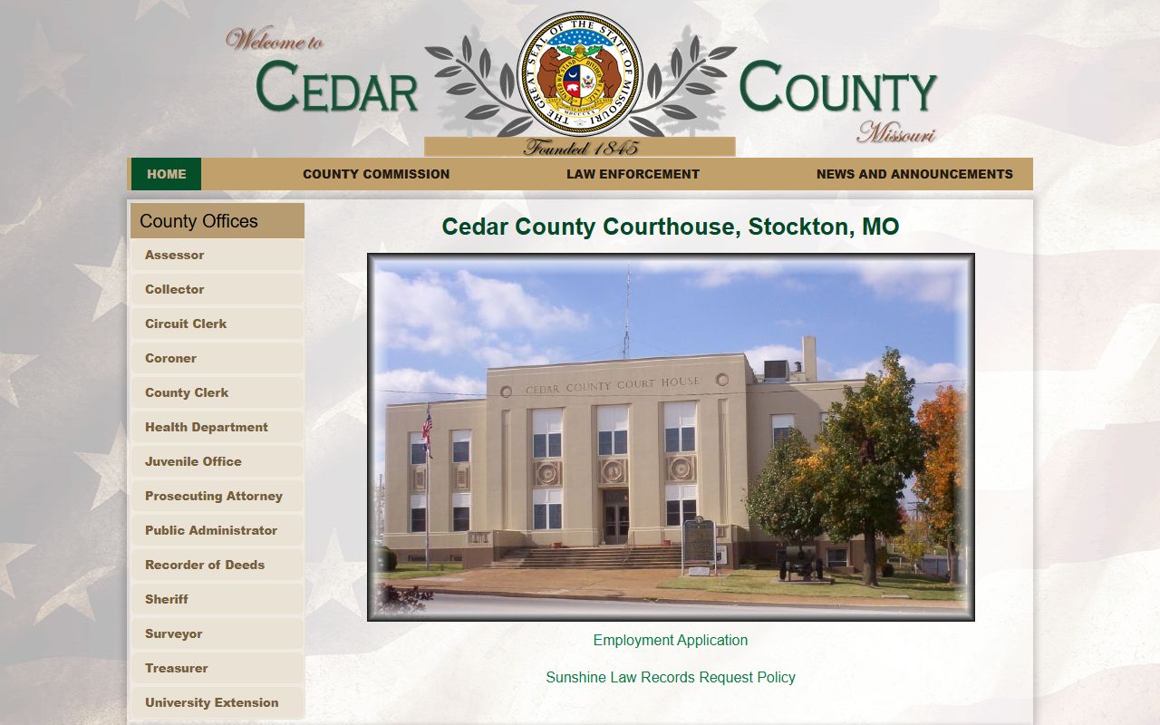 Cedar County Missouri government sex offender information
