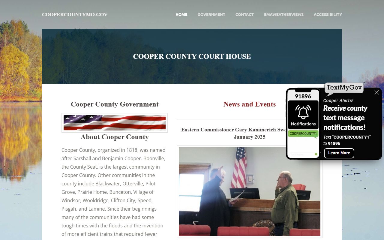 Cooper County Missouri government page for sex offender registry