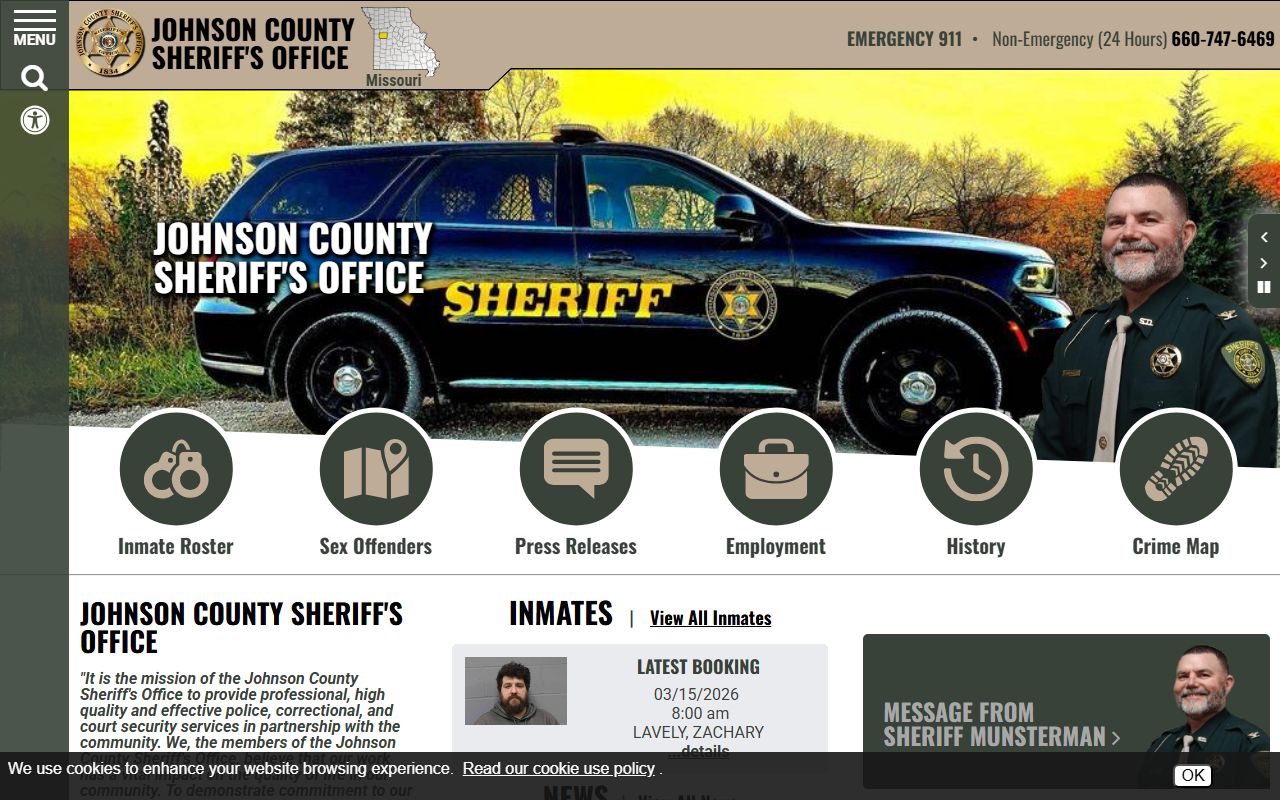 Johnson County Missouri sheriff's office sex offender registry