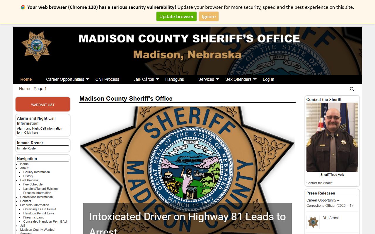 Madison County Missouri sex offender registry sheriff's office
