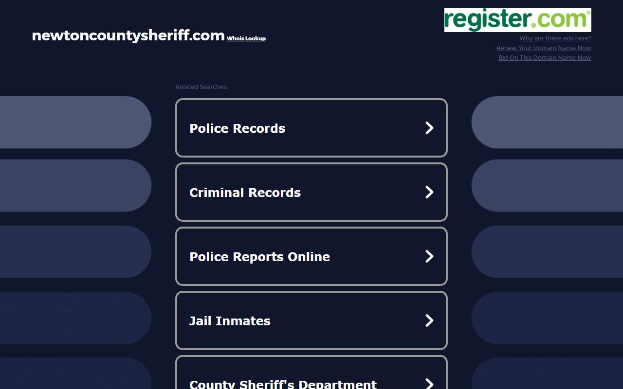 Newton County Missouri sheriff's office sex offender registry