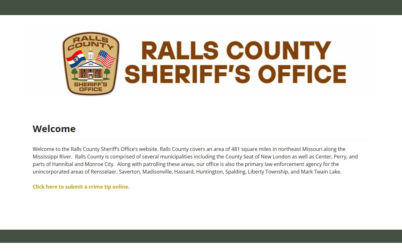 Ralls County Sheriff's Office sex offender registry information