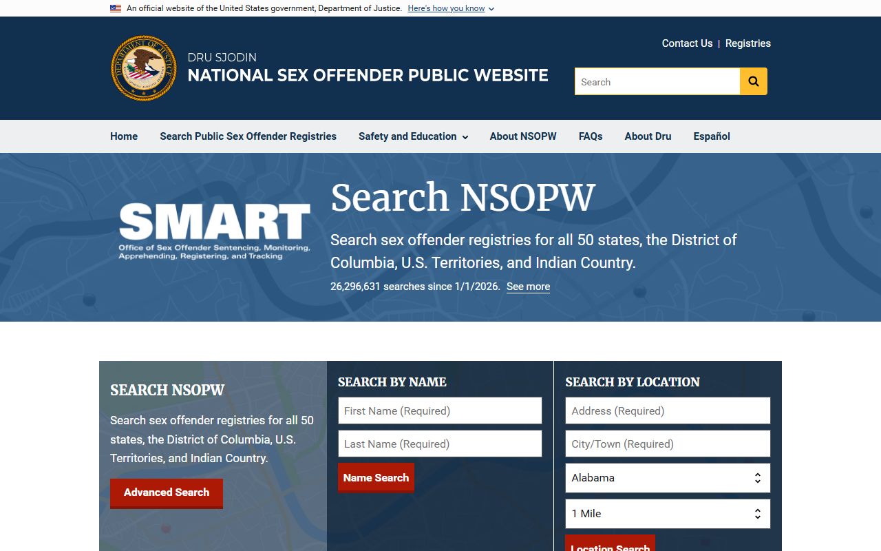 National Sex Offender Public Website for Missouri sex offender searches